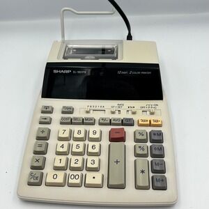 Sharp EL-1801 III 12 Digit 2 Color Printer Electronic Calculator Tested Working‎